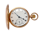 9 carat gold full hunter pocket watch.