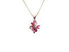9 carat gold pendant. set with nine marquise shaped rubies,