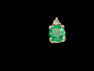  9 carat gold stud earring emerald and diamond