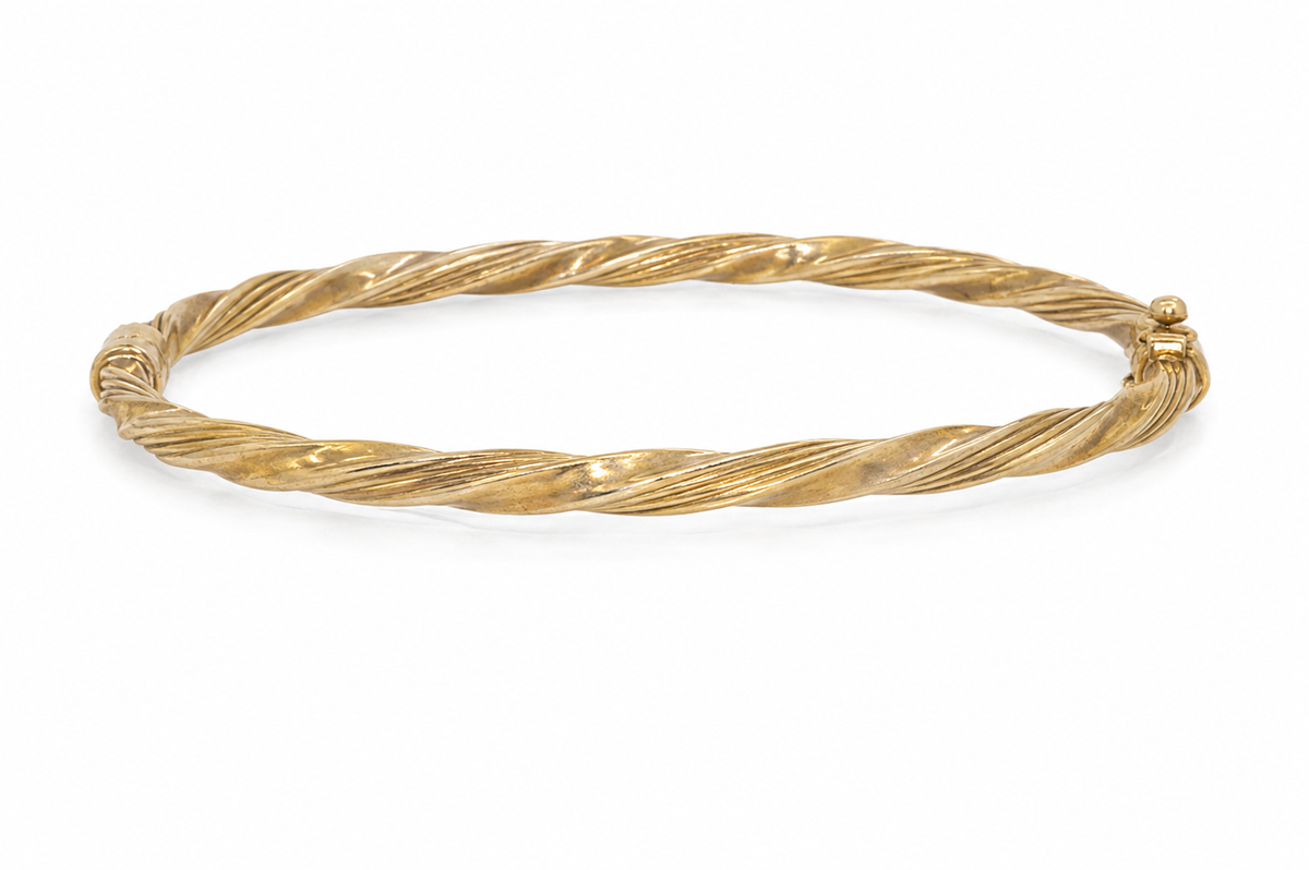 9ct gold twist bangle 