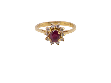 A Ruby and Diamond cluster ring