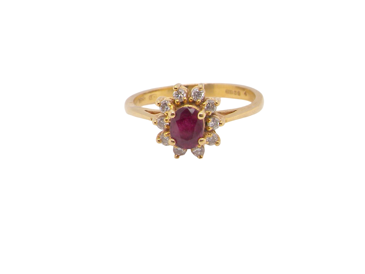 A 18 ct gold Ruby and Diamond cluster ring