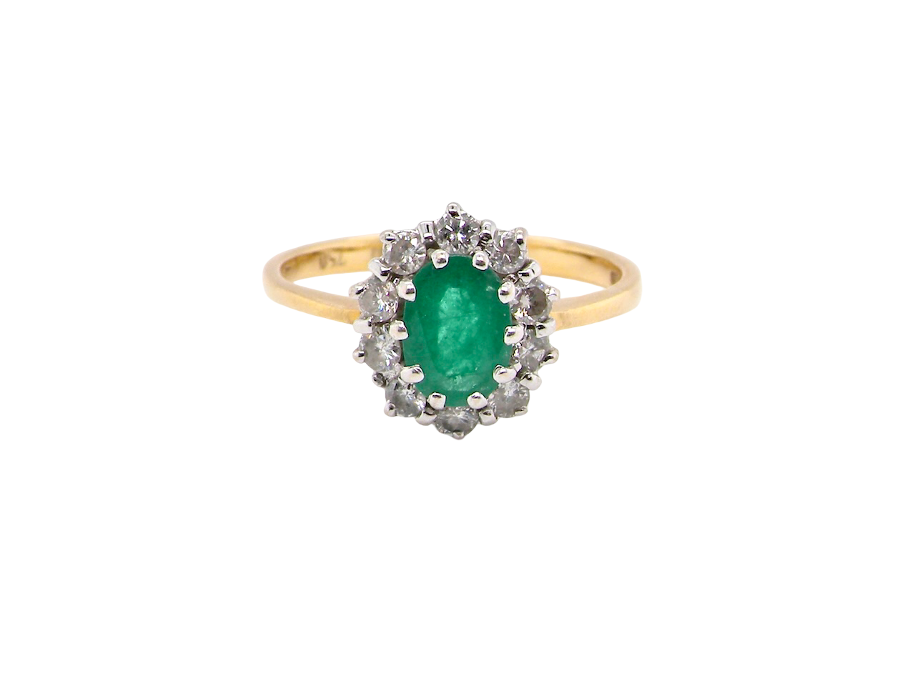 A 1980s traditional Emerald and Diamond Ring