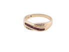 A 9 carat Gold Crossover Ring with Rubies and Diamonds