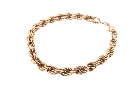 A 9 carat gold Rope link bracelet