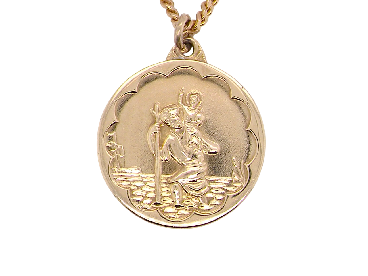 A 9 carat gold St Christopher  pendant.