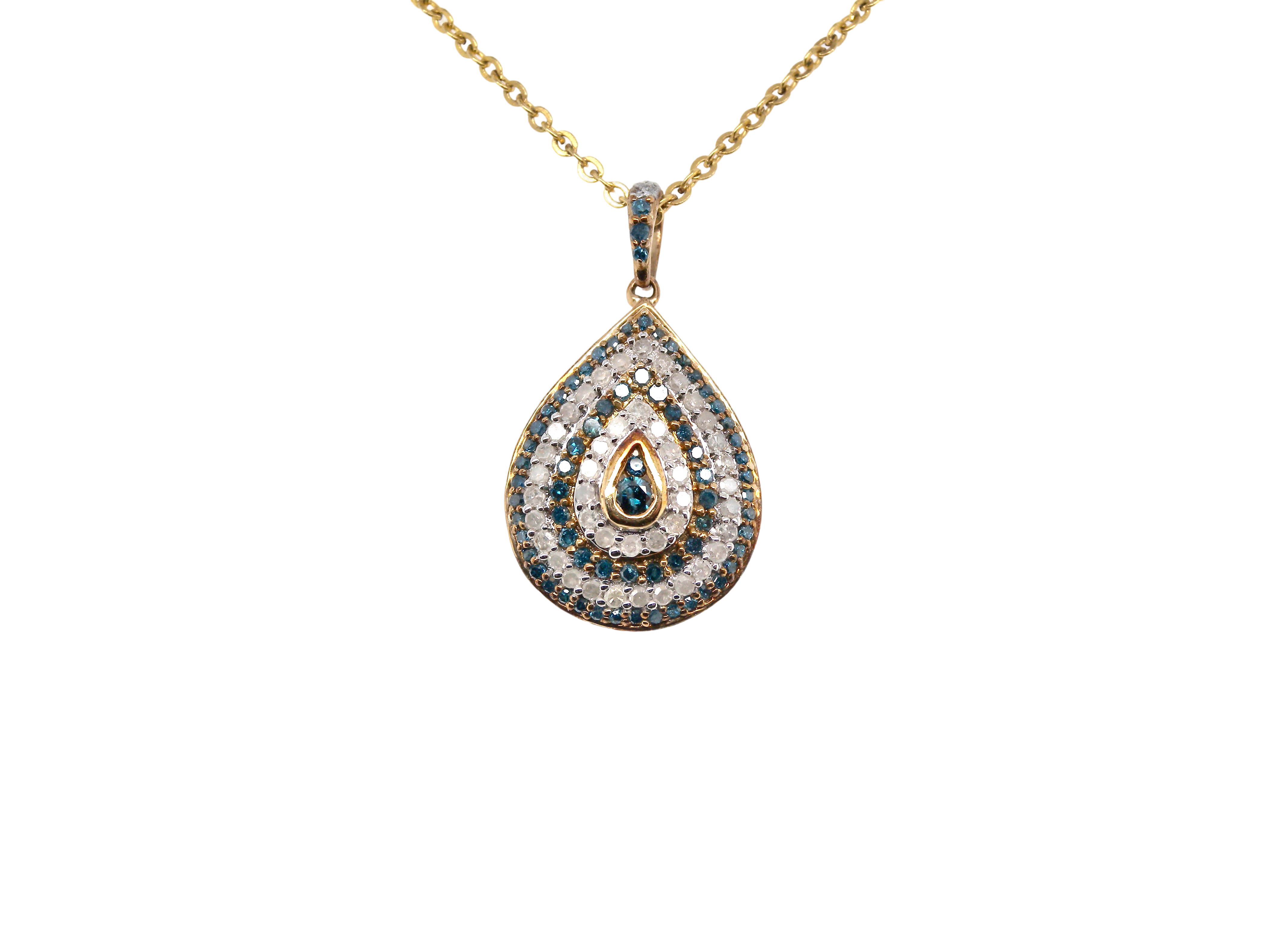 A 9 carat gold Topaz & Diamond pendant