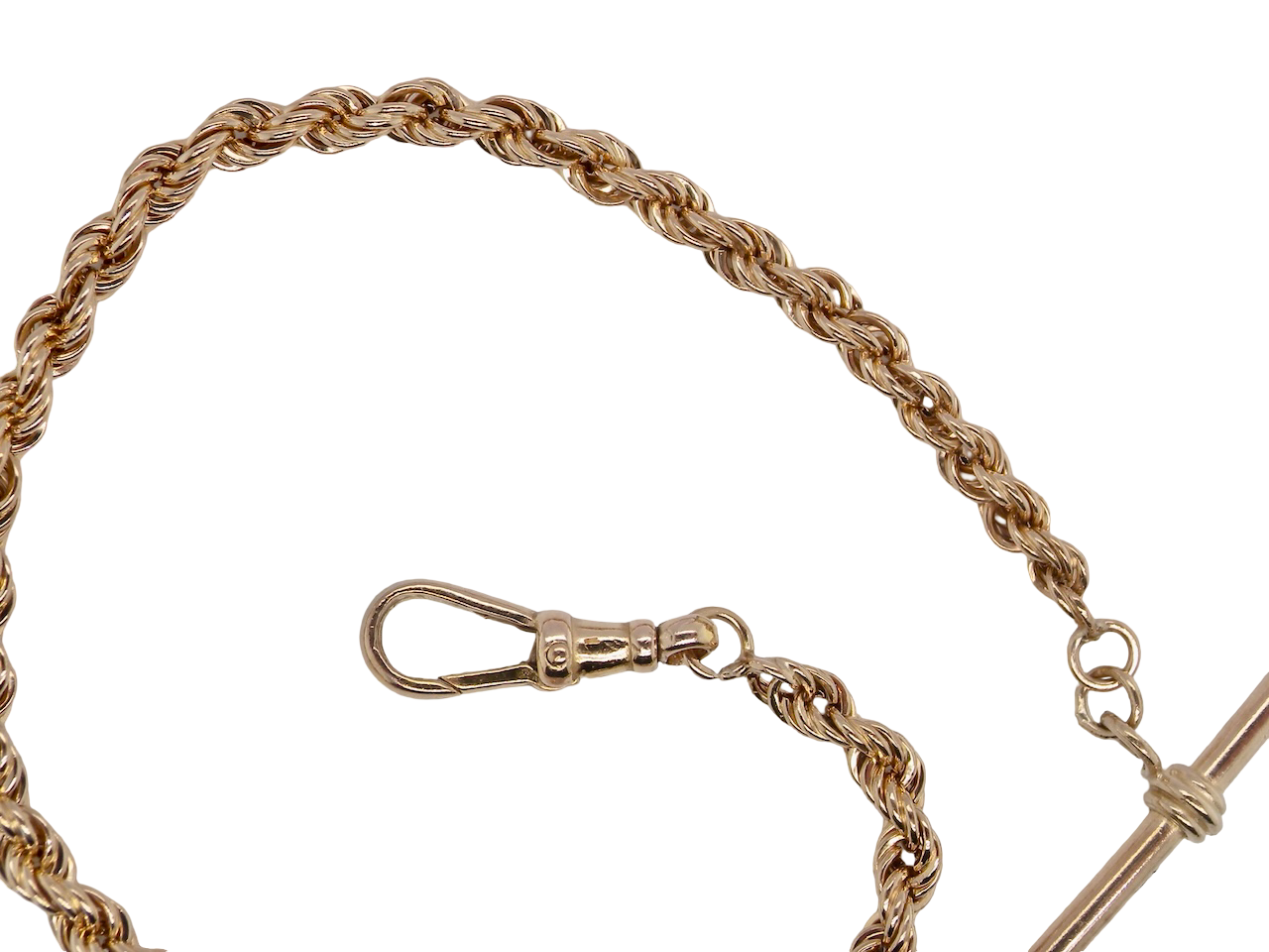 A 9 carat gold bracelet. Rope design, thickness 3.7mm.

