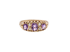 A 9 carat gold dress ring, based on a Victorian style, this reproduction faithfully copies the design from that era.
