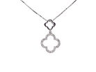 A 9 carat white gold pendant in the 'Alhambra' style. Set with twenty four small white diamonds, 