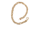 A 9 carat yellow gold bracelet. Plait design of two flat herringbone strands that weave together to form a very pretty design.