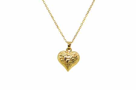 A 9ct gold patterned heart pendant