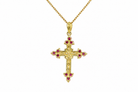 Rear view of ruby and diamond cross