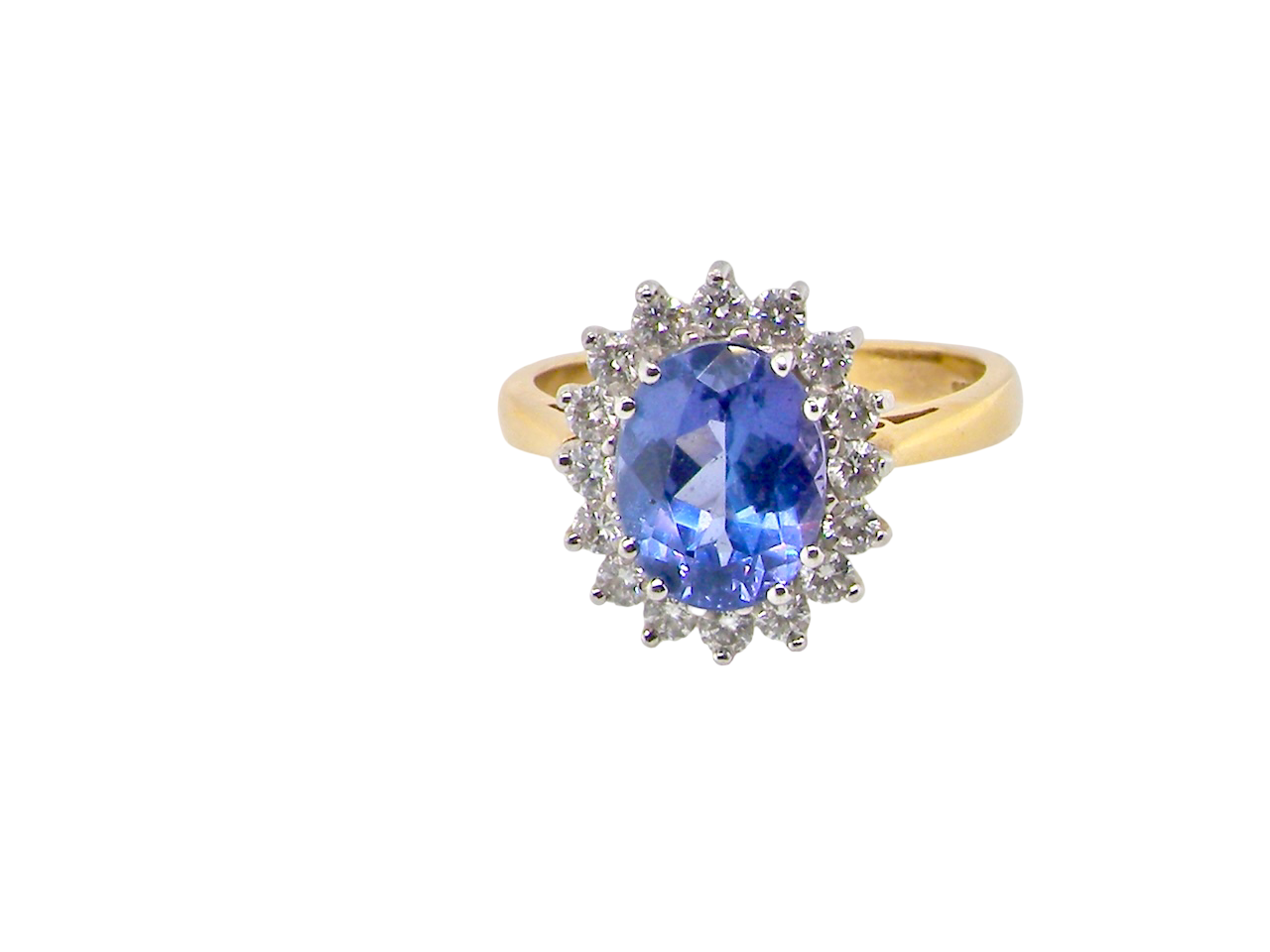 A Tanzanite and Diamond Cluster Ring