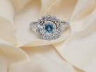 An White gold Aquamarine Engagement Ring