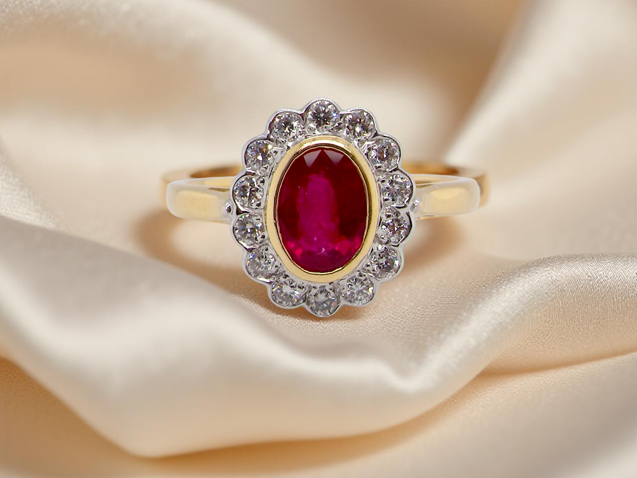 A Beautiful 1990s Ruby and Diamond Cluster Ring – London 1995