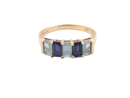 A Blue Topaz and Amethyst dress ring