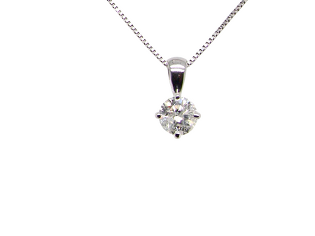 A Classic Platinum Solitaire Diamond Pendant