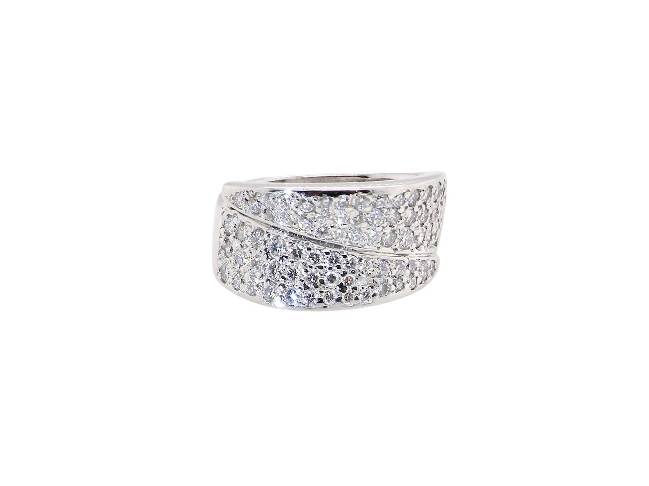 A Fabulous Diamond Crossover Cocktail Ring