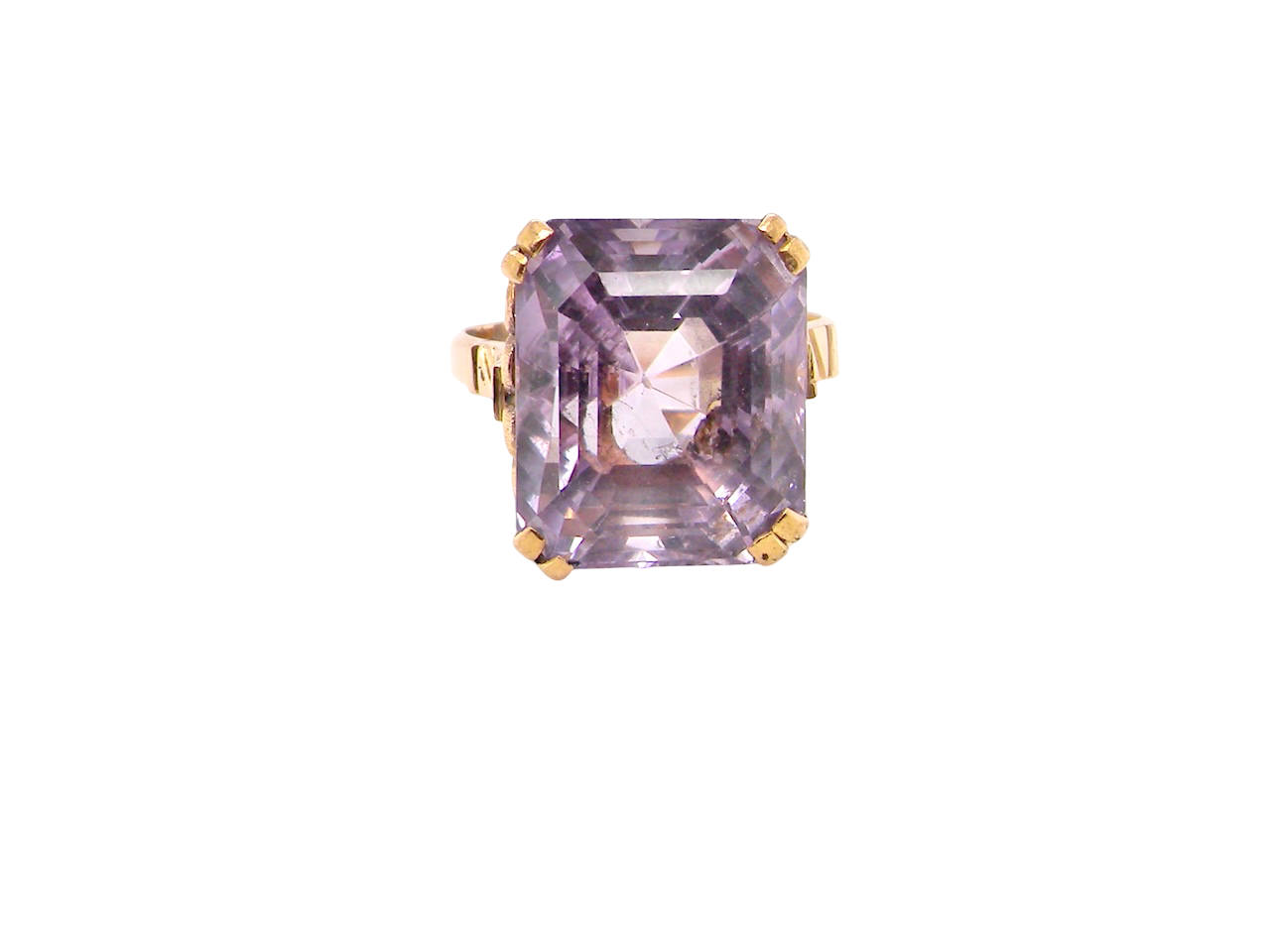 🟣 A Fine 1950s Amethyst and Gold Dress Ring