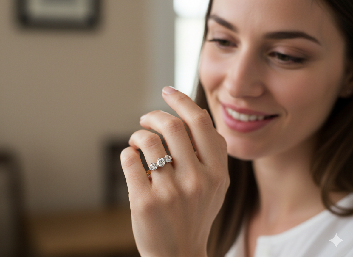 A Fine Diamond Trilogy Ring