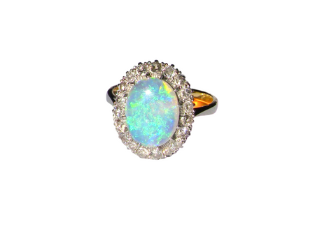 An exceptional Opal and Diamond ring