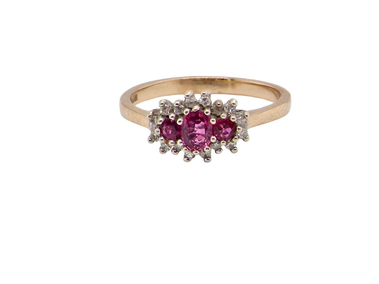A Lovely 9 carat & Gold Ruby and Diamond Cluster Ring