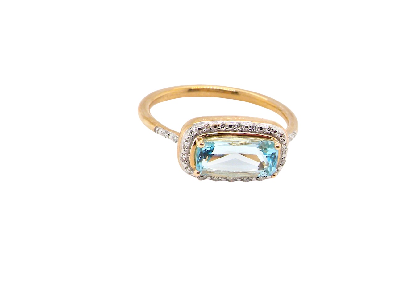 A Modern Blue Topaz & Diamond Cluster 