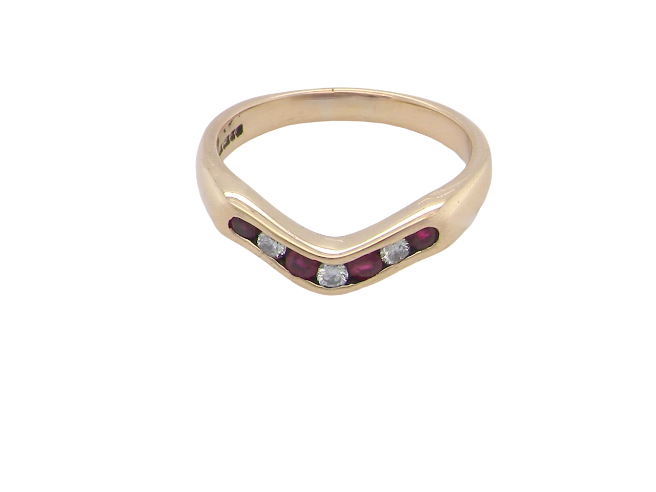 A Ruby and Diamond wishbone ring