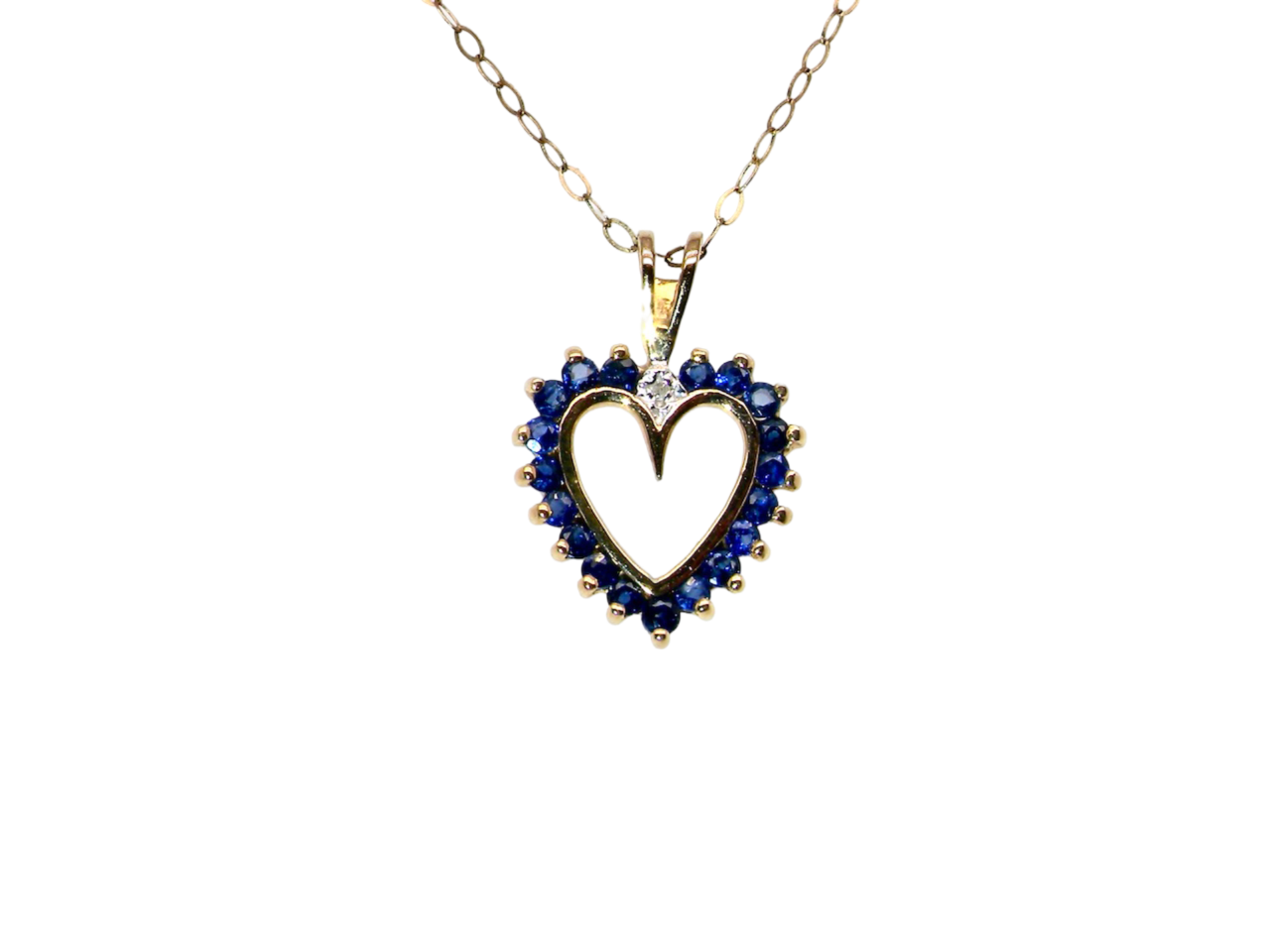 A Sapphire and Diamond Heart pendant