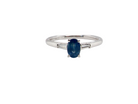apphire and Diamond Ring Trapezium cut