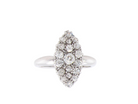 A Stunning Marquise Cluster Diamond Ring – 18 carat White Gold (1950s–1960s Vintage)