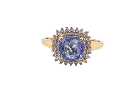 A Tanzanite and Diamond cluster ring