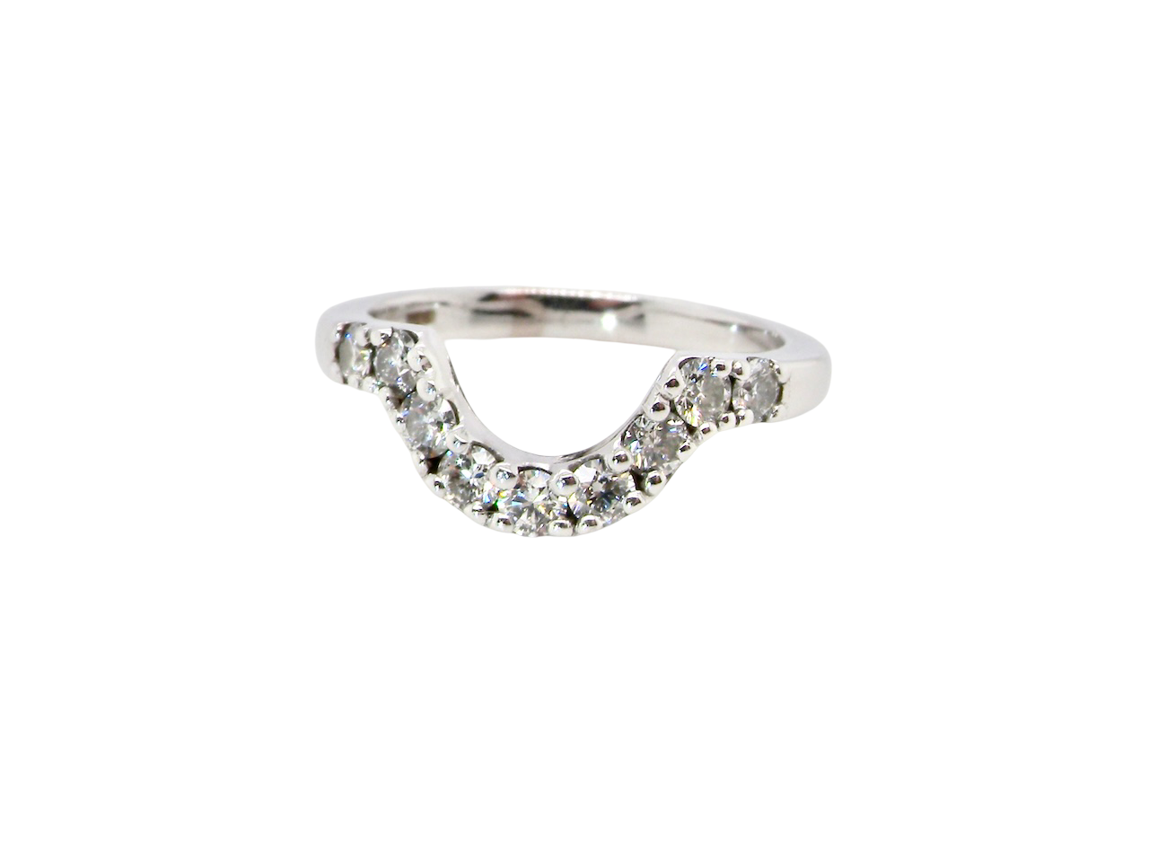 A U shaped Diamond Wishbone Ring