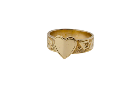 A Victorian heart shaped ring