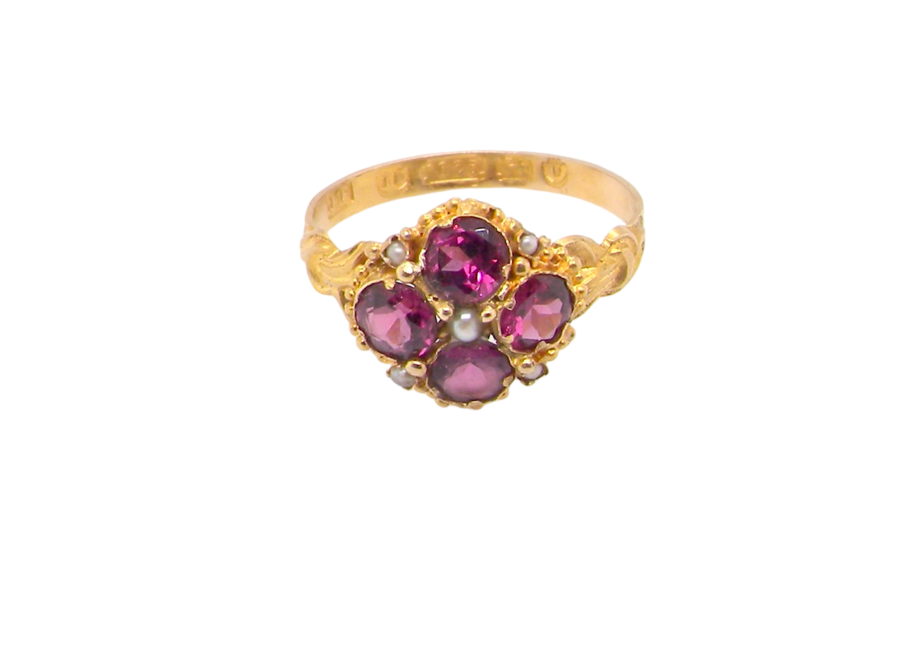 A Victorian ruby and pearl ring