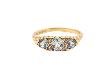 A Victoriana style Aquamarine and Diamond ring