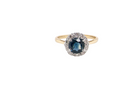 A Vintage 1960s Sapphire &amp; Diamond Cluster Ring