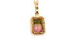 A Water Melon Tourmaline and Diamond Pendant