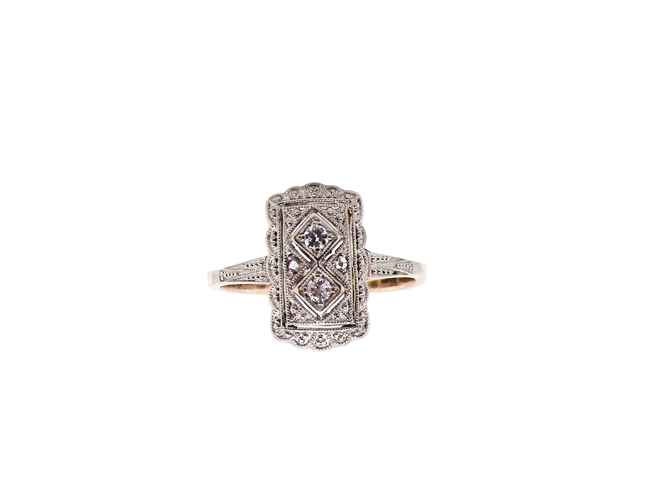 A beautiful Edwardian era plaque-style diamond cluster ring
