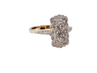 An Edwardian era plaque diamond cluster ring 