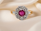A beautiful Ruby and Diamond cluster ring