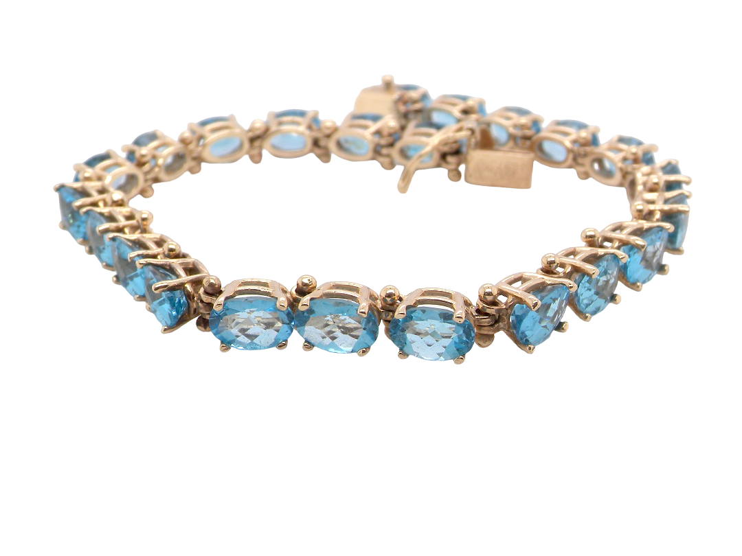 A blue topaz line bracelet
