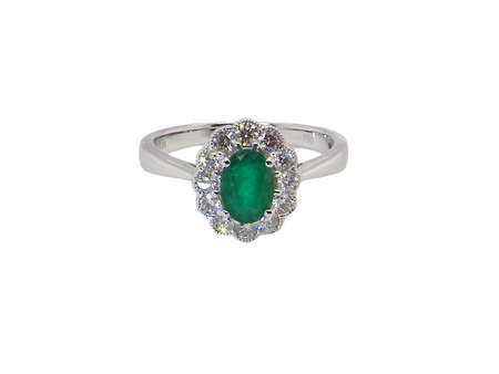 A NEW Emerald and Diamond cluster ring