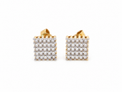 A charming pair of vintage square diamond cluster earrings, dating from the 1960s