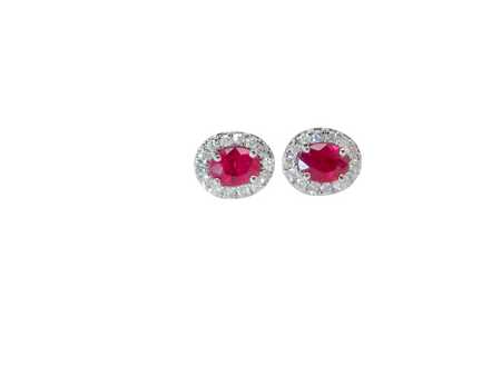 A classic pair of Ruby and Diamond Earrings- Brand New!