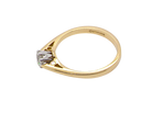 A classic solitaire ring. Features a single brilliant cut white diamond, measures 5mm (est 0.50 carats) Colour H-j, clarity Si.

Head is claw set, platinum, head 5.2mm, depth 5.4mm, weight 2.9 grams.&nbsp;
side