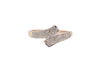 A cross over Diamond band ring