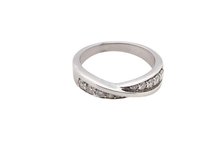 A diamond eternity 'cross over' ring