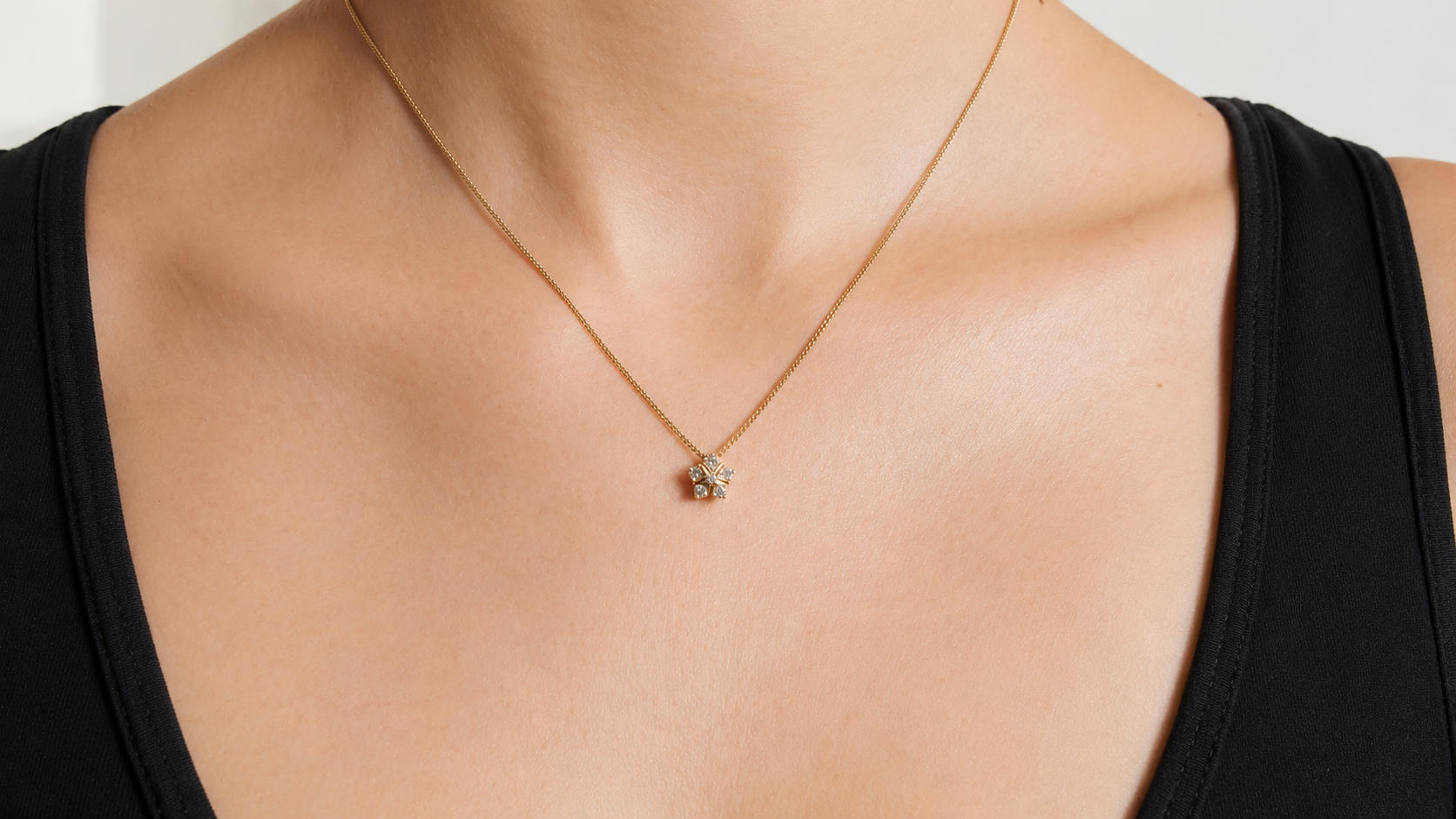 A diamond floral necklace